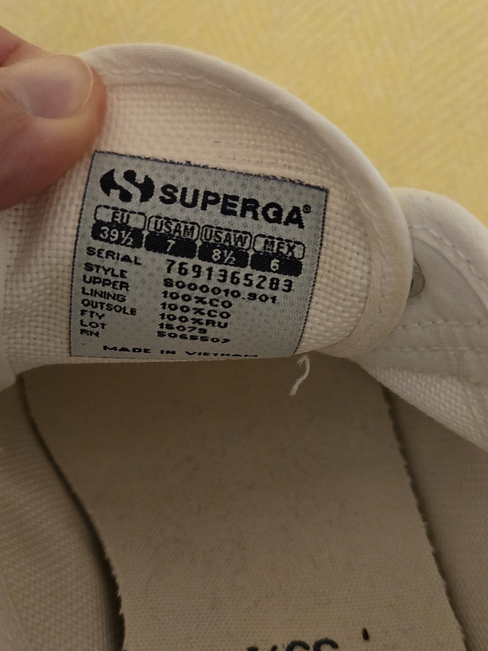 Superga Cotu Women's Classic White Canvas Sneakers - Picture 6 of 6